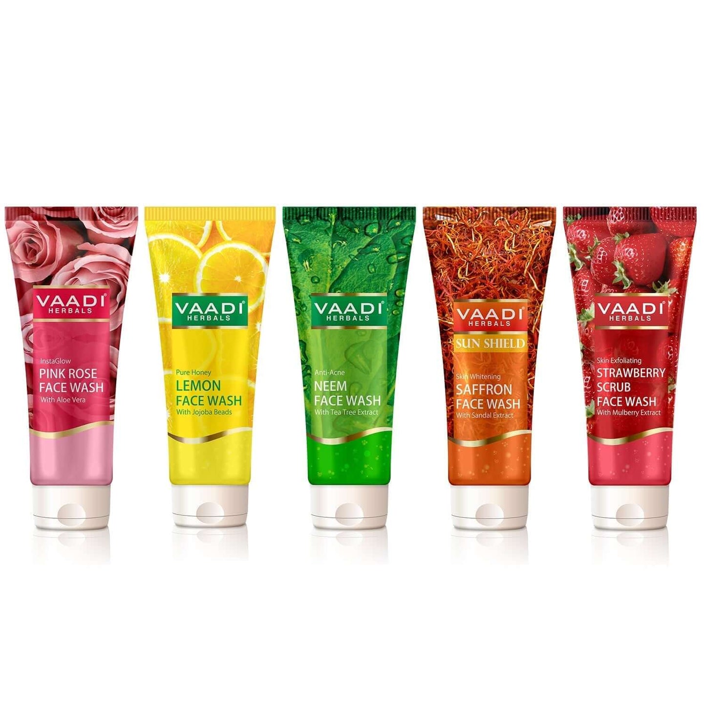 Assorted Pack of 5 Organic Face Wash (5 x 60 ml / 2.1 fl oz)