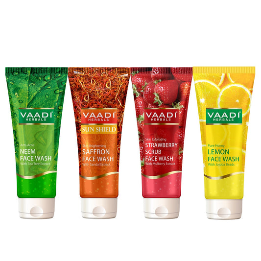 Assorted Pack of 4 Organic Face Wash (4 x 60 ml / 2.1 fl oz)