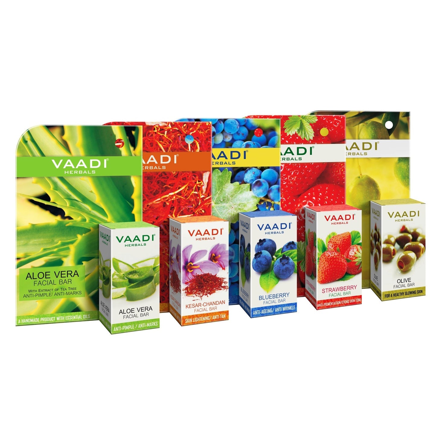 Assorted Organic Facial Bars - Deep Cleanses Skin - Promotes Skin Renewal (5 x 0.9 oz)