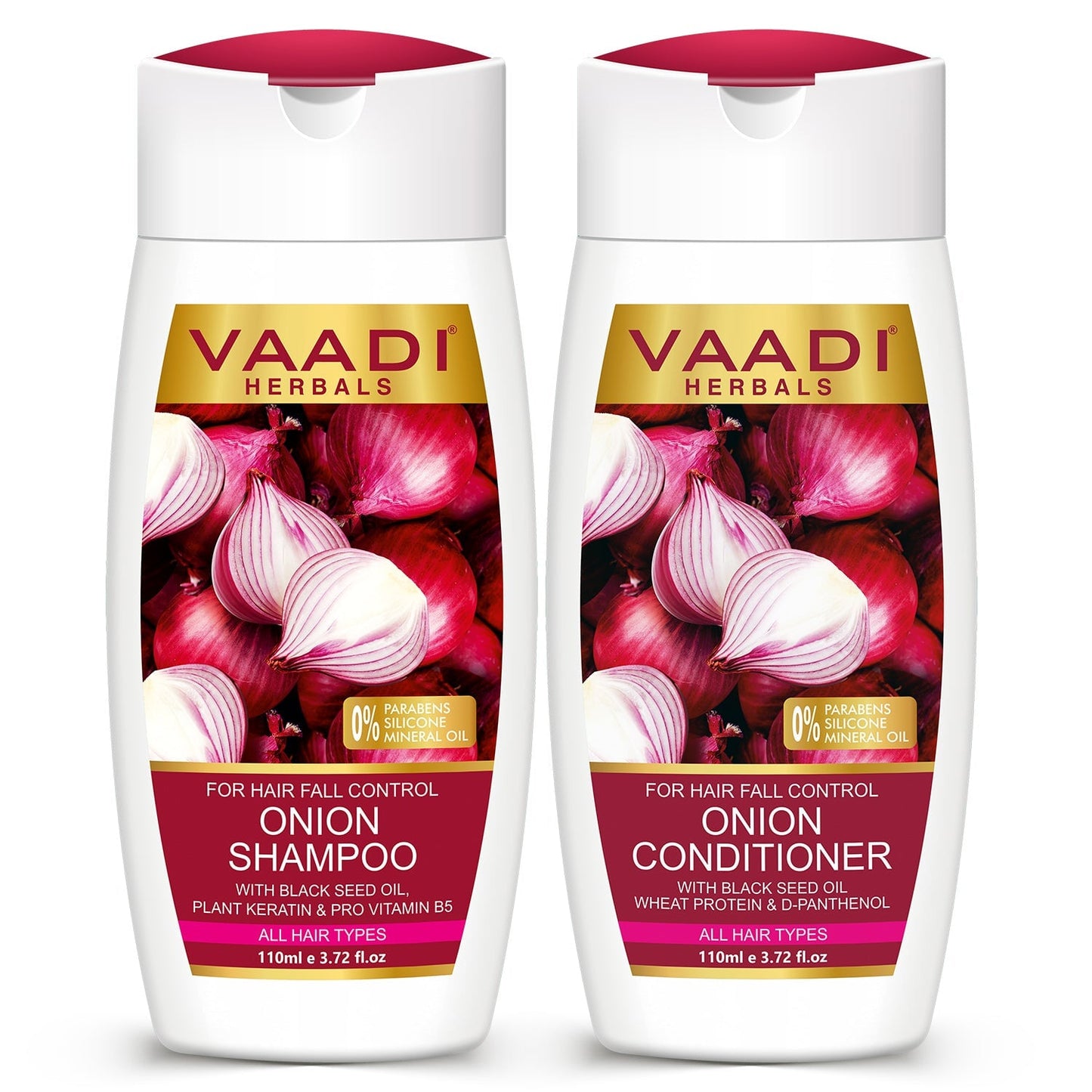Organic Onion Shampoo With Conditioner For Hair Fall Control (2 x 110 ml/ 4 fl oz)
