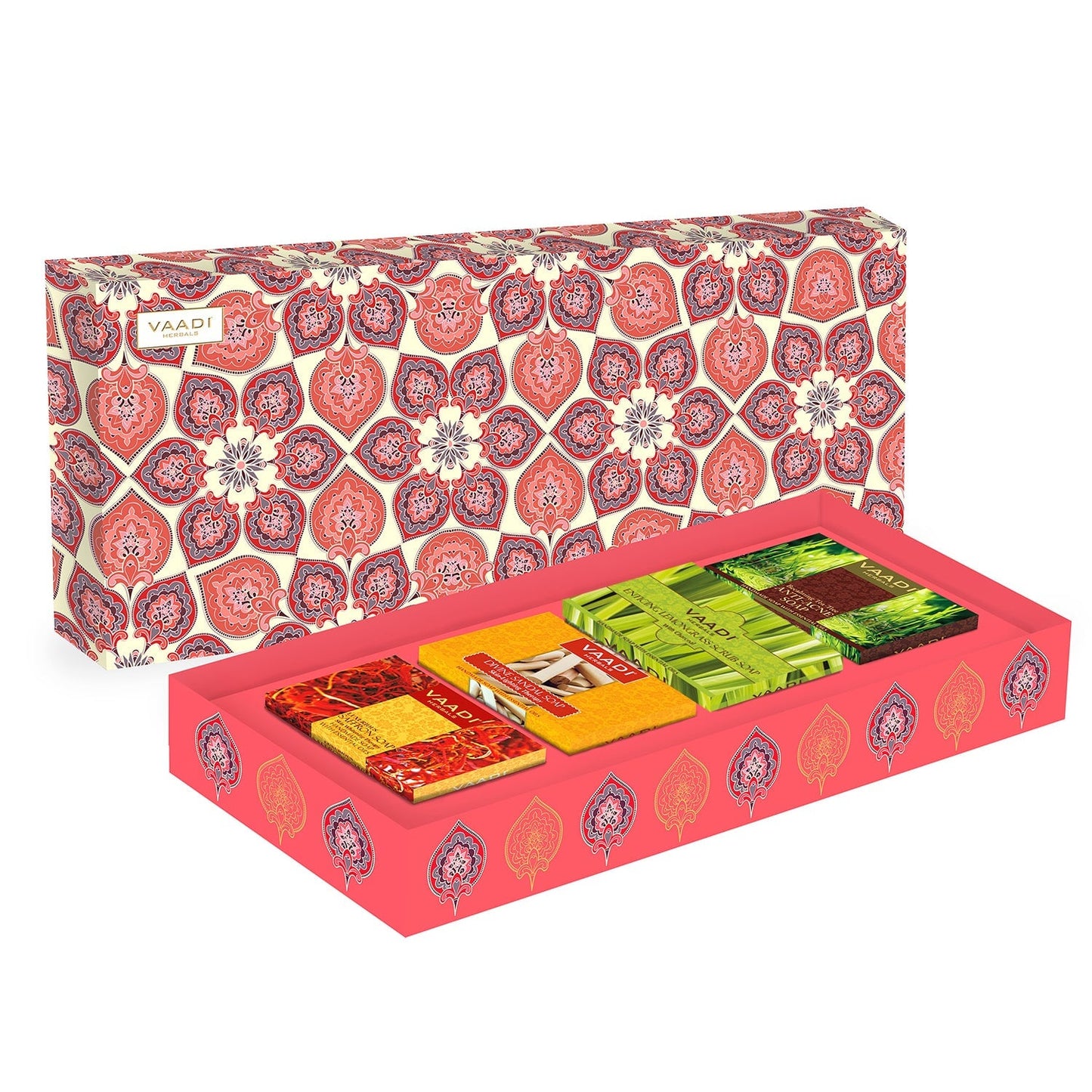 Royal Indian Assorted Herb Collection - 4 Premium Herbal Handmade Organic Soap Gift Box - Natural Skin Cleansing Bars for All Skin Types