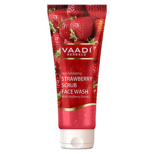 Skin Exfoliating Organic Strawberry Scrub Face Wash with Mulberry Extract (60ml/ 21.1 fl oz)