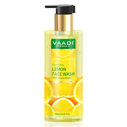 Skin Hydrating Organic Lemon Face Wash with Jojoba Beads (250 ml / 8.45 fl oz)