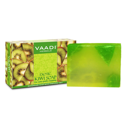 Exotic Organic Kiwi Soap with Green Apple Extract - Gently Clears Skin (75 gms / 2.7 oz)