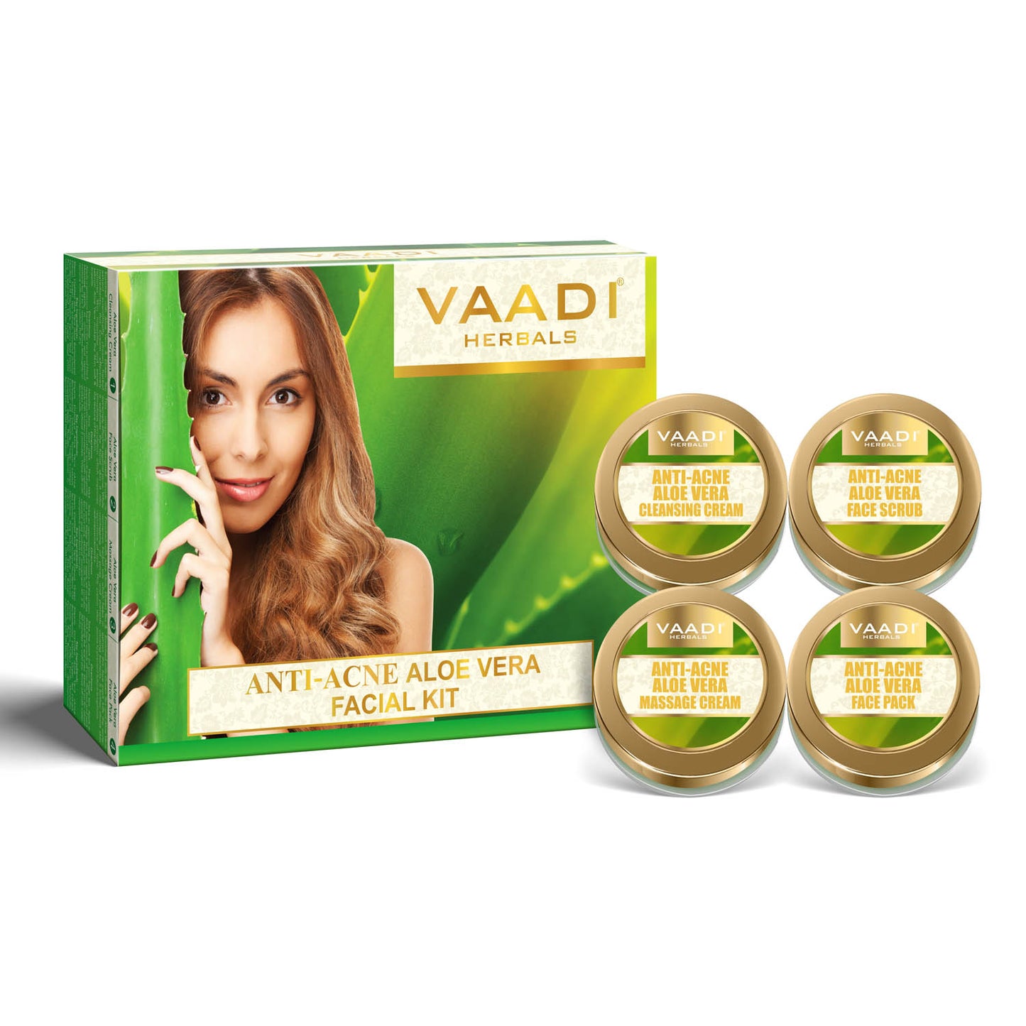 Anti Acne Organic Aloe Vera Facial Kit - Clears Skin Deep Impurities - Protects & Hydrates Skin (110 gms/2.5 oz)