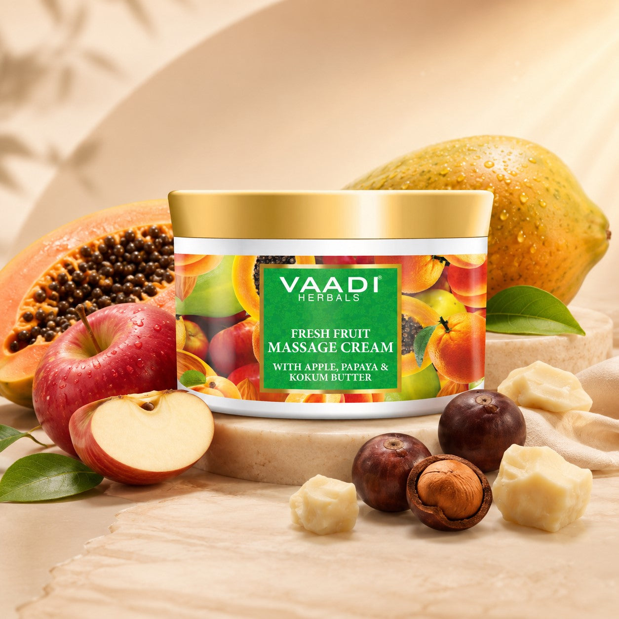 Fresh Fruit Massage Cream With Apple Papaya & Kukum Butter (500 gms / 17.63 oz)