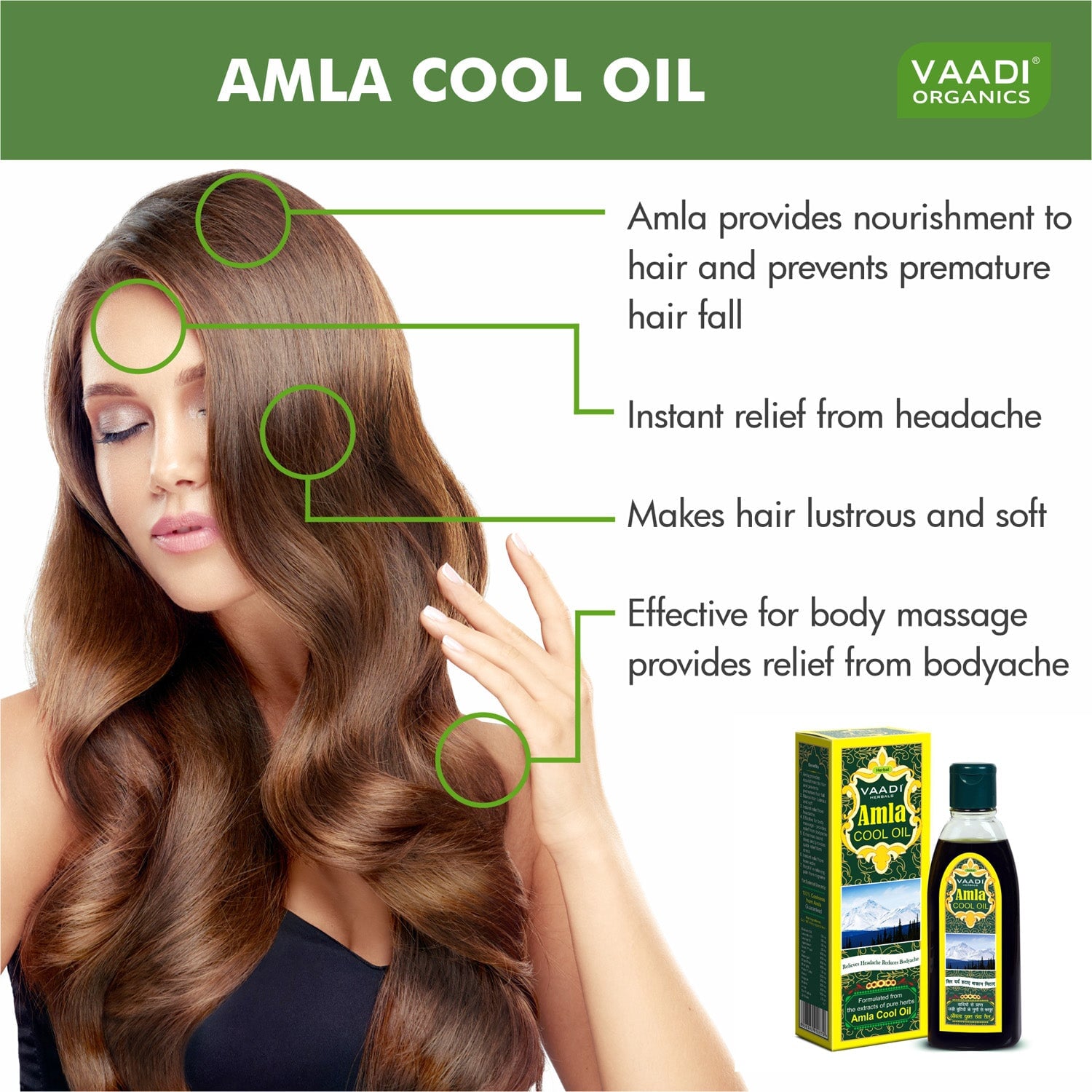 Amla Cool Oil with Brahmi - Strengthens and Nourishes Hair - Relieves Stress - Promotes Sound Sleep (2 x 200ml/7 fl oz)