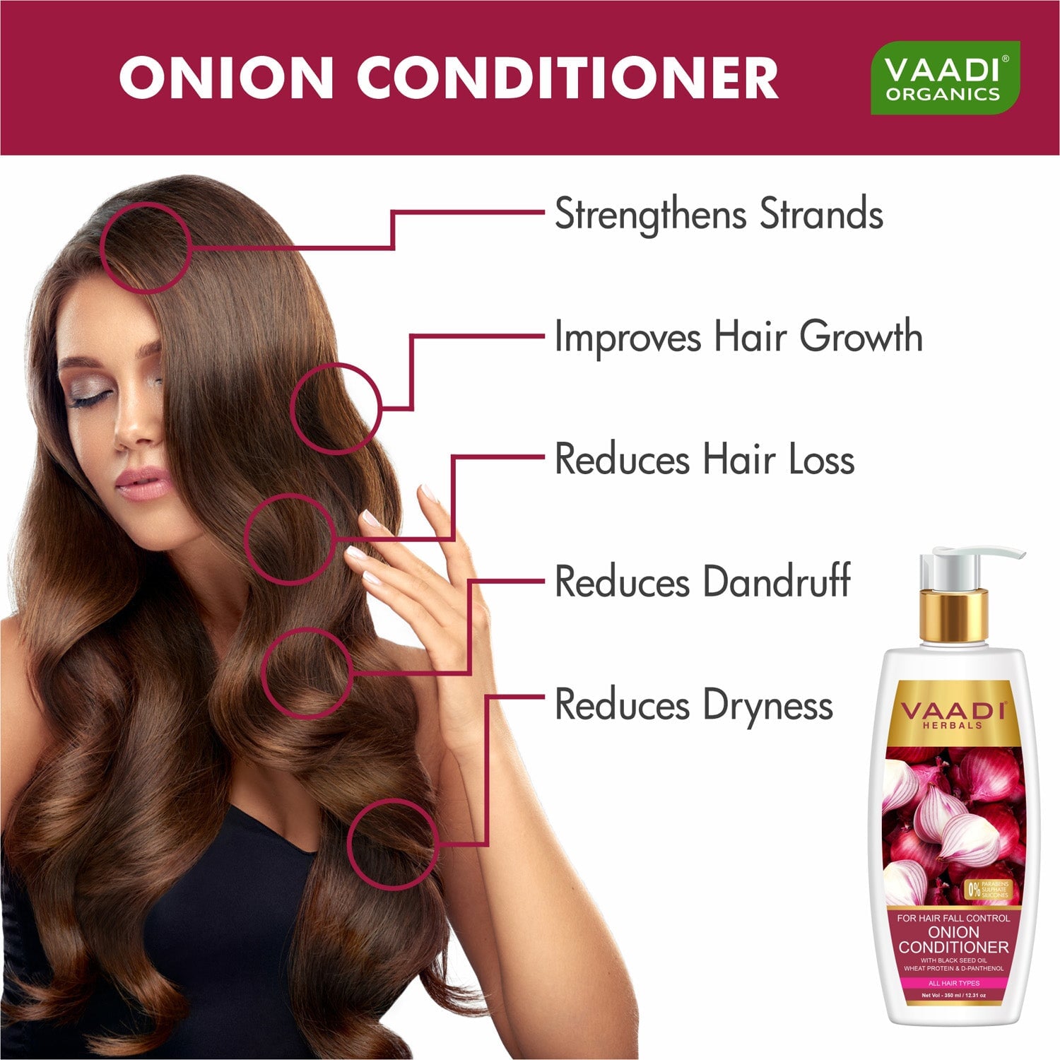 Onion Conditioner with Black Seed Oil Wheat Protein & Coconut (350 ml/ 12 fl oz)