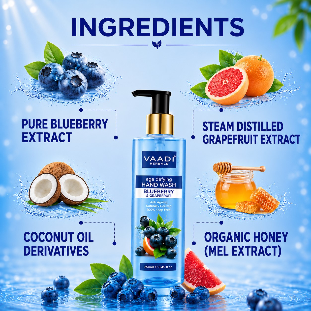 Age Defying Organic Blueberry & Grapefruit Hand Wash (250 ml / 8.5 fl oz )