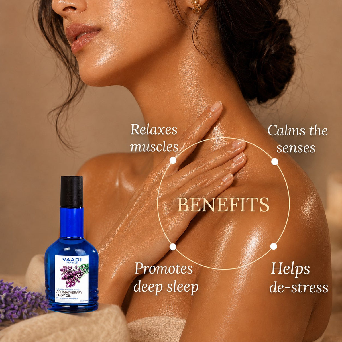 Lavender Body Oil with Almond Extract - Aromatherapy - Anti Ageing (110ml /3.87 fl oz)