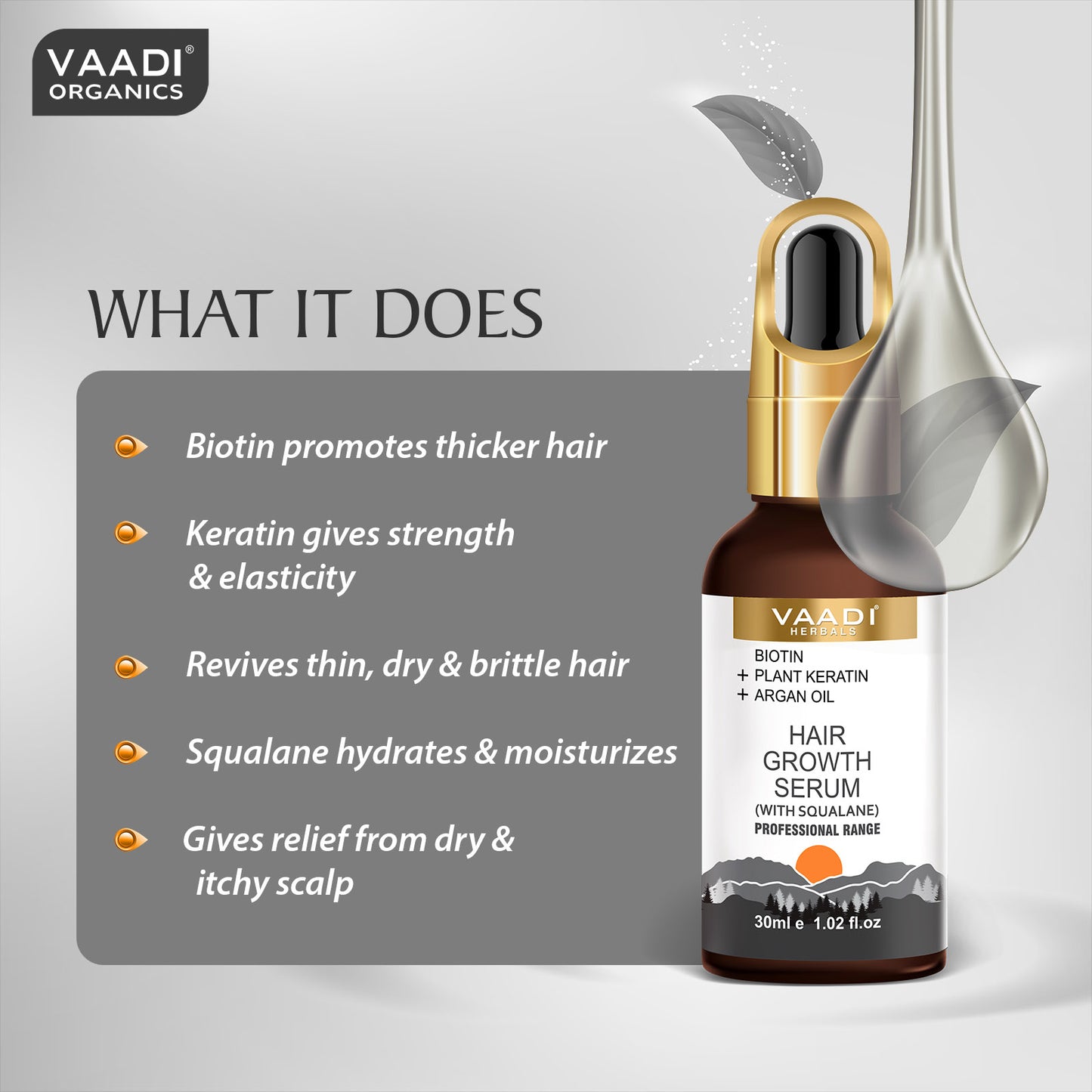 BIOTIN + Plant Keratin HAIR GROWTH SERUM (With Argan Oil & Squalane) (30 ml)