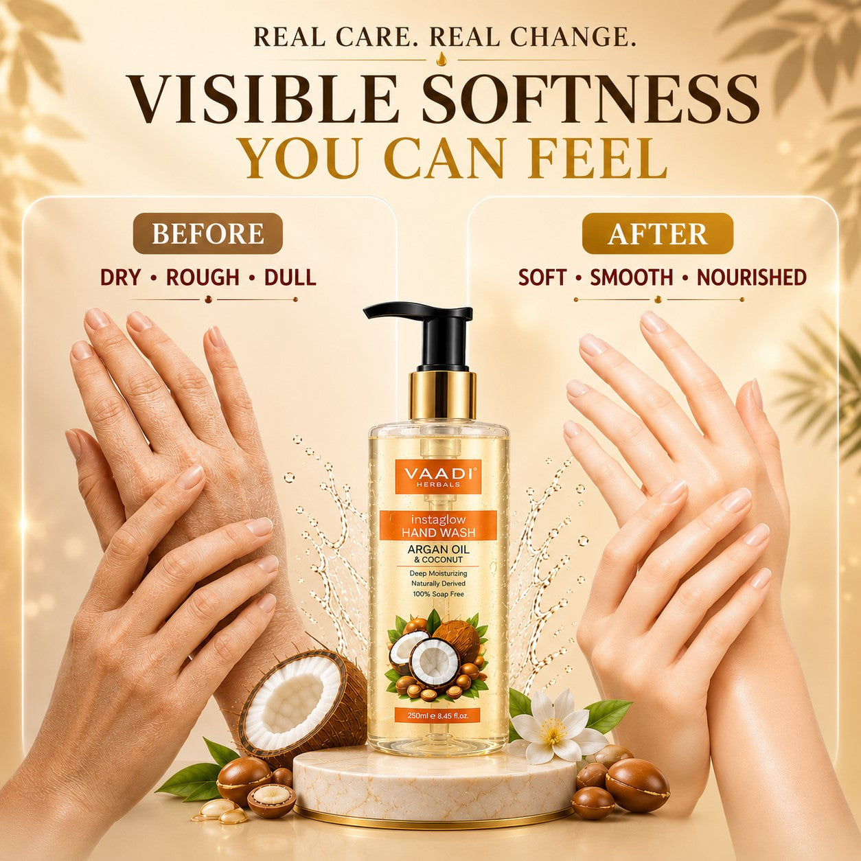 Instaglow Argan Oil & Coconut Hand Wash (250 ml / 8.45 fl oz)