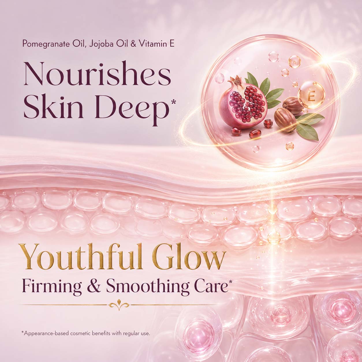 Vitamin E Anti Ageing Serum with Pomegranate Oil - Reduces Fine Lines, Lightens Wrinkles & Brightens Complexion (10 ml/ 0.33 oz)