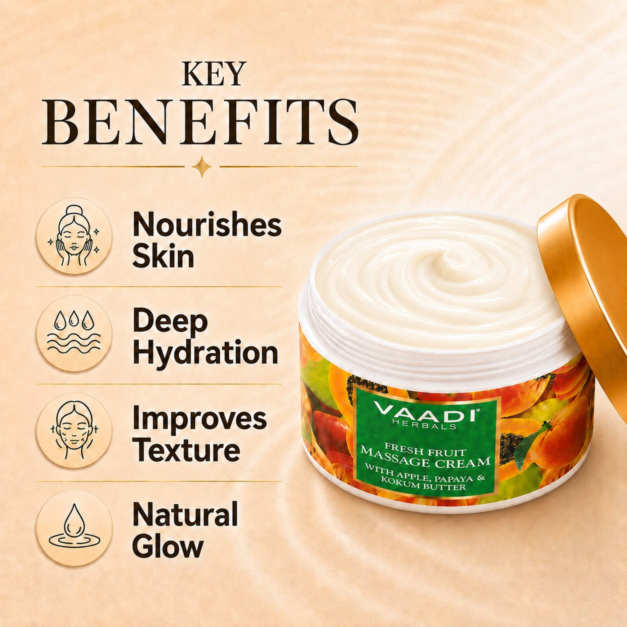 Fresh Fruit Massage Cream With Apple Papaya & Kukum Butter (500 gms / 17.63 oz)