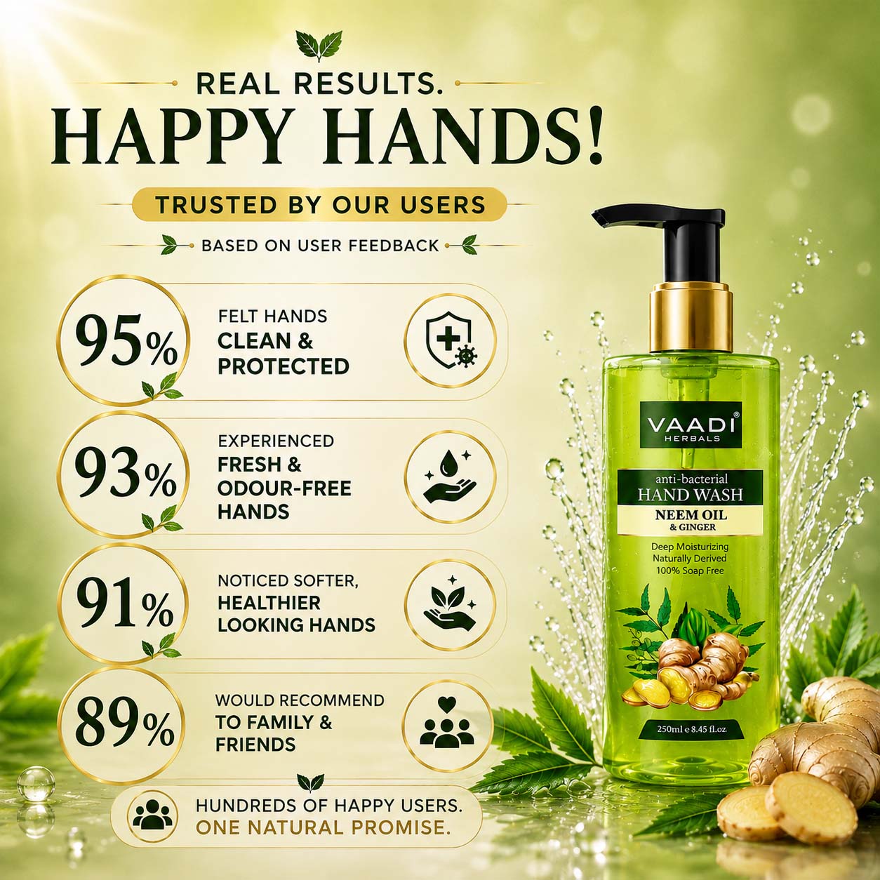 Anti-Bacterial Neem Oil & Ginger Hand Wash (2 x 250 ml / 8.5 oz)