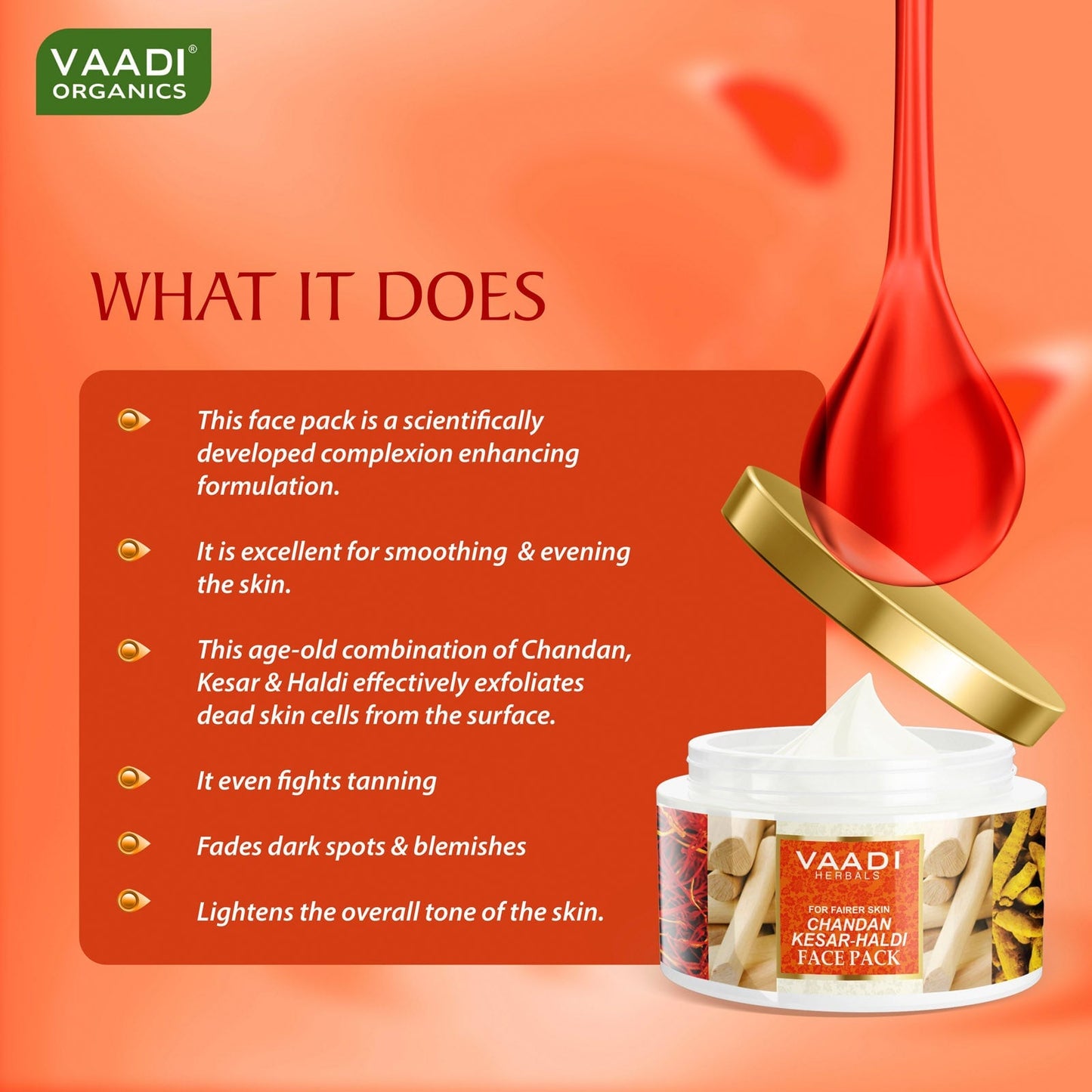 Saffron Sandalwood Face Pack - Removes Marks & Brightens Skin Tone - Rejuvenation & Protects Skin (600 gms/ 21.16 oz)