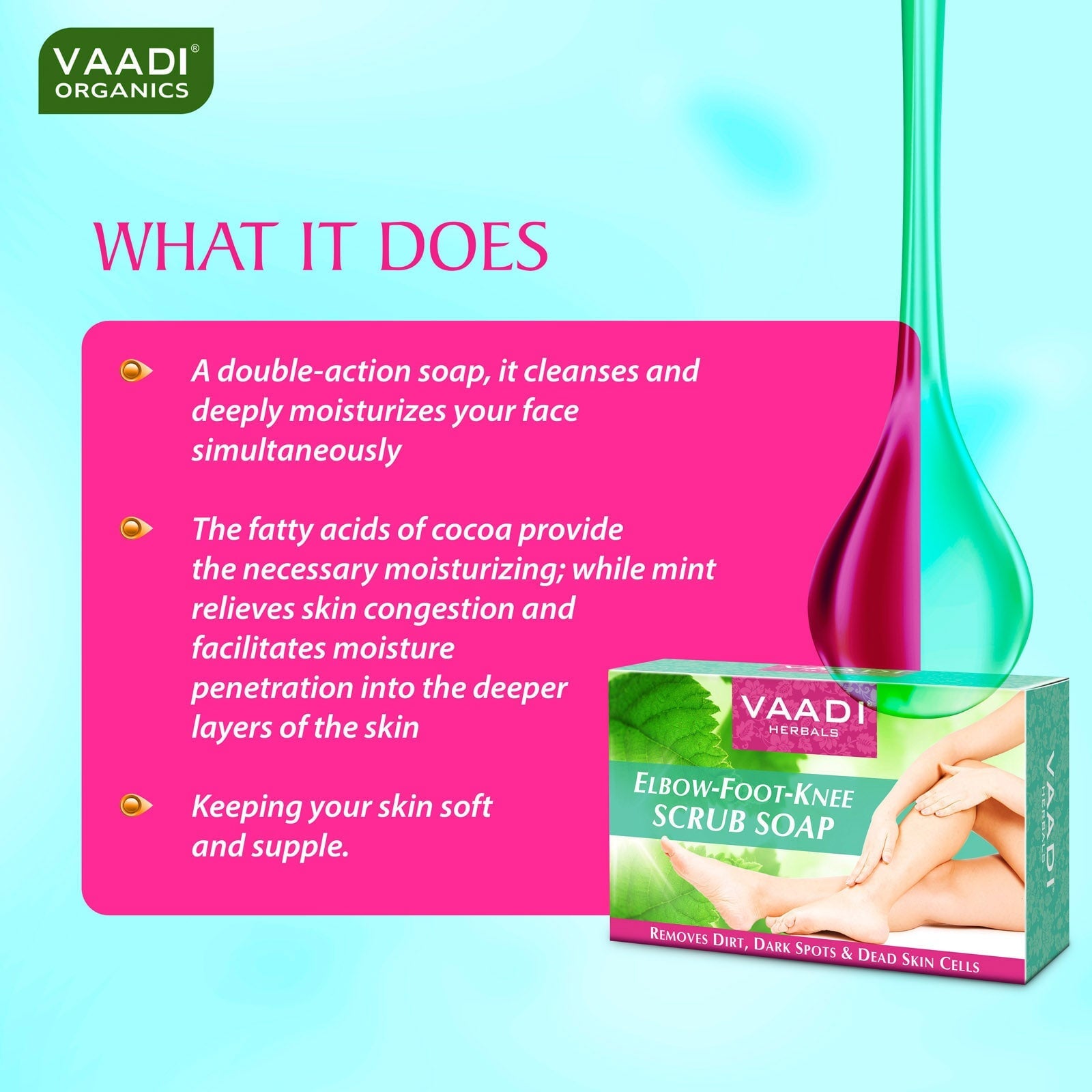 Organic Elbow Foot Knee Scrub Soap with Almond & Walnut - Removes Dead Skin (6 x 75 gms / 2.7 oz)