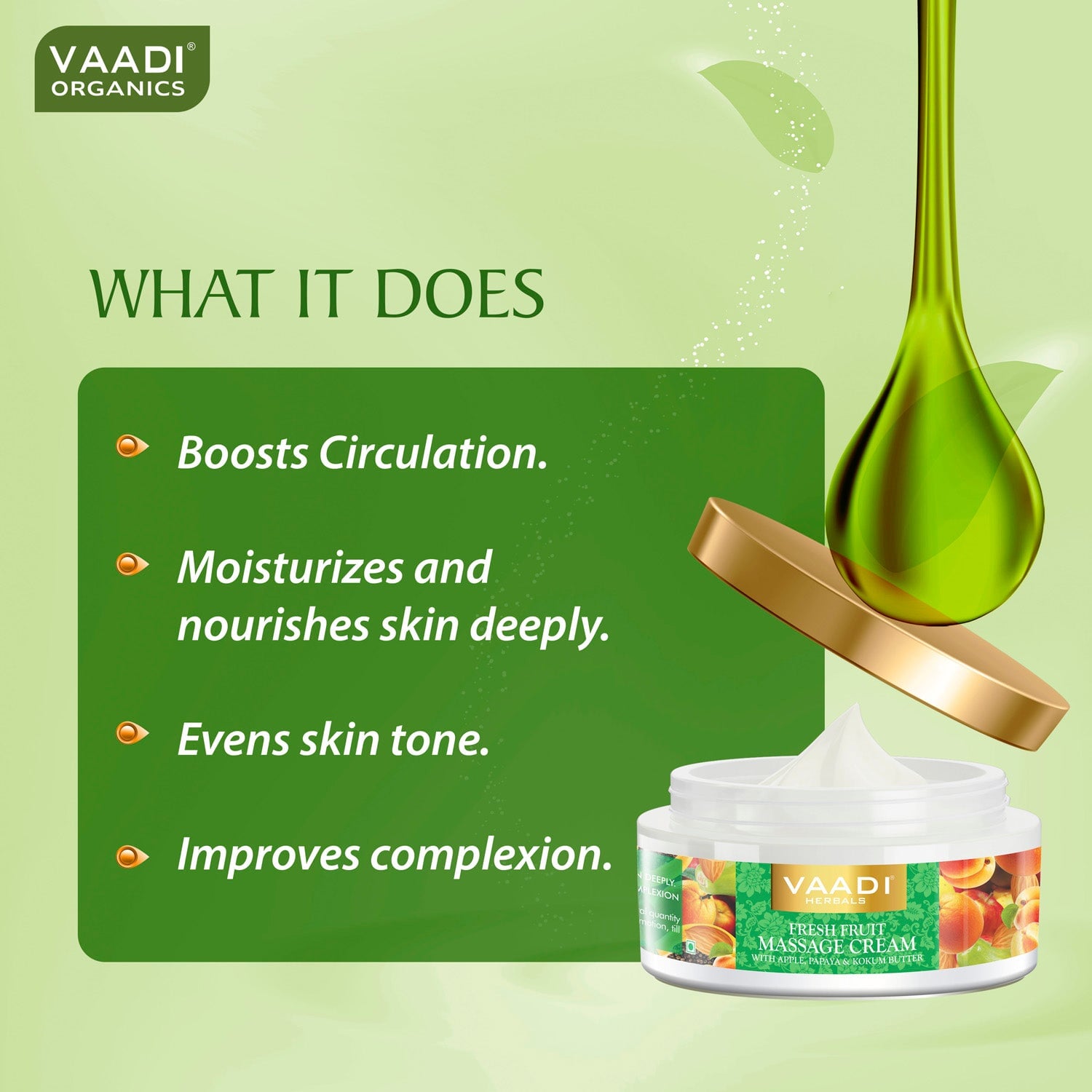 Fresh Fruit Massage Cream With Apple Papaya & Kukum Butter (150 gms / 5.29 oz)