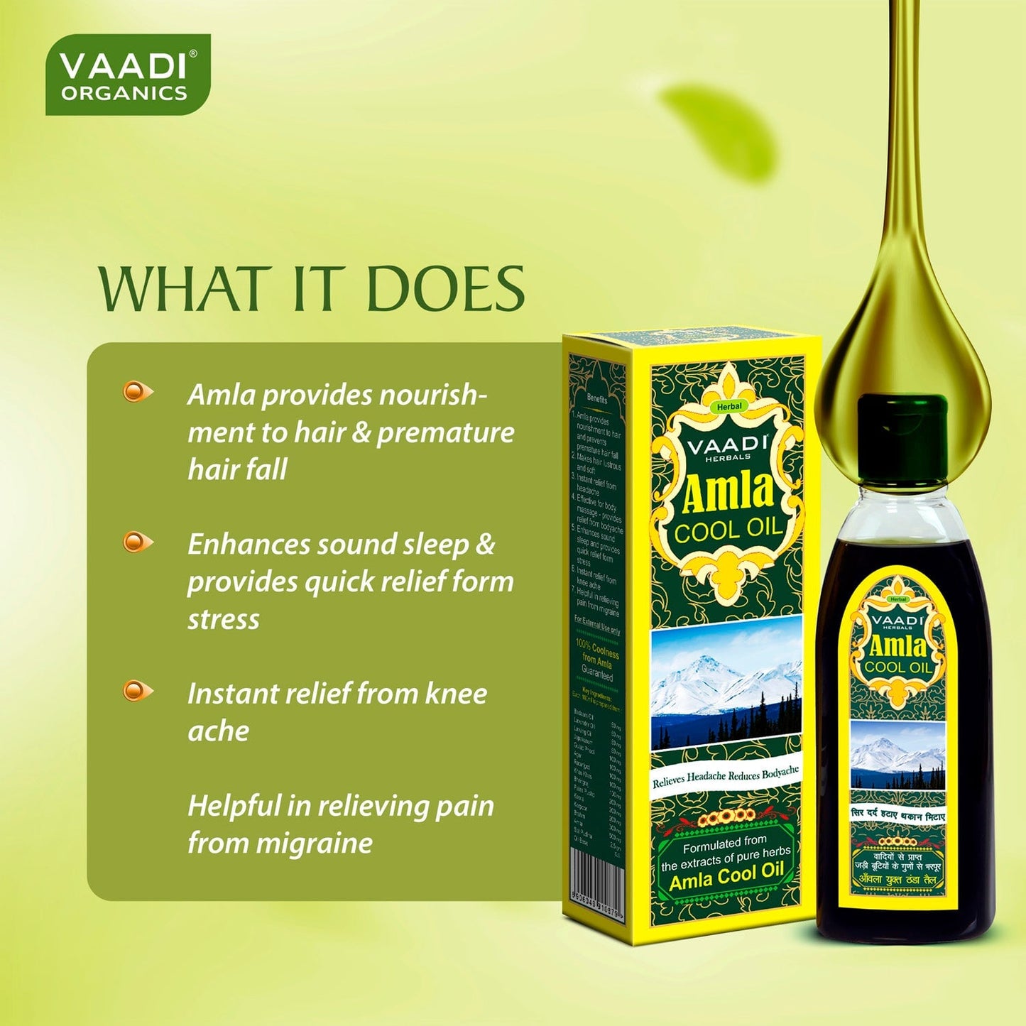 Amla Cool Oil with Brahmi - Strengthens and Nourishes Hair - Relieves Stress - Promotes Sound Sleep (2 x 200ml/7 fl oz)