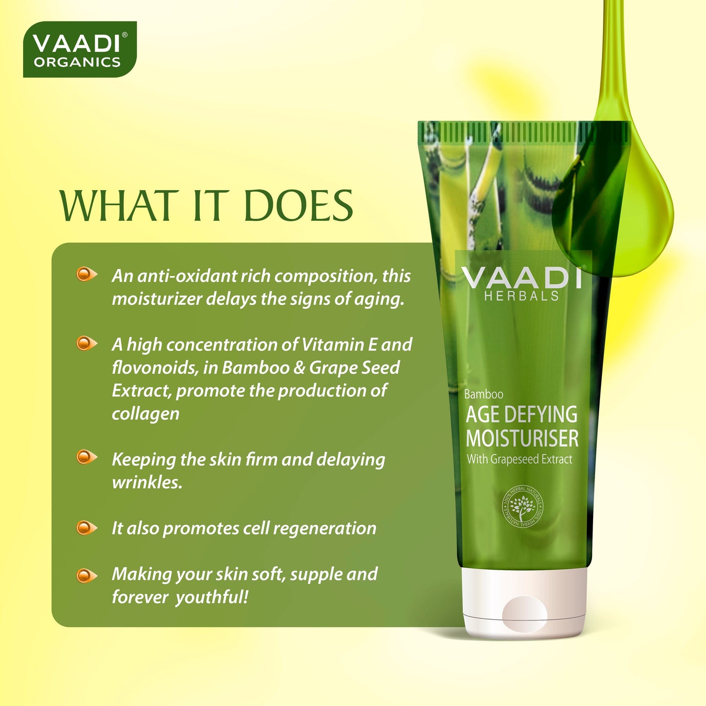 Organic Bamboo Age Defying Moisturiser with Grapeseed Extract - Anti Oxidant (4 x 60 ml/ 2.1 fl oz)