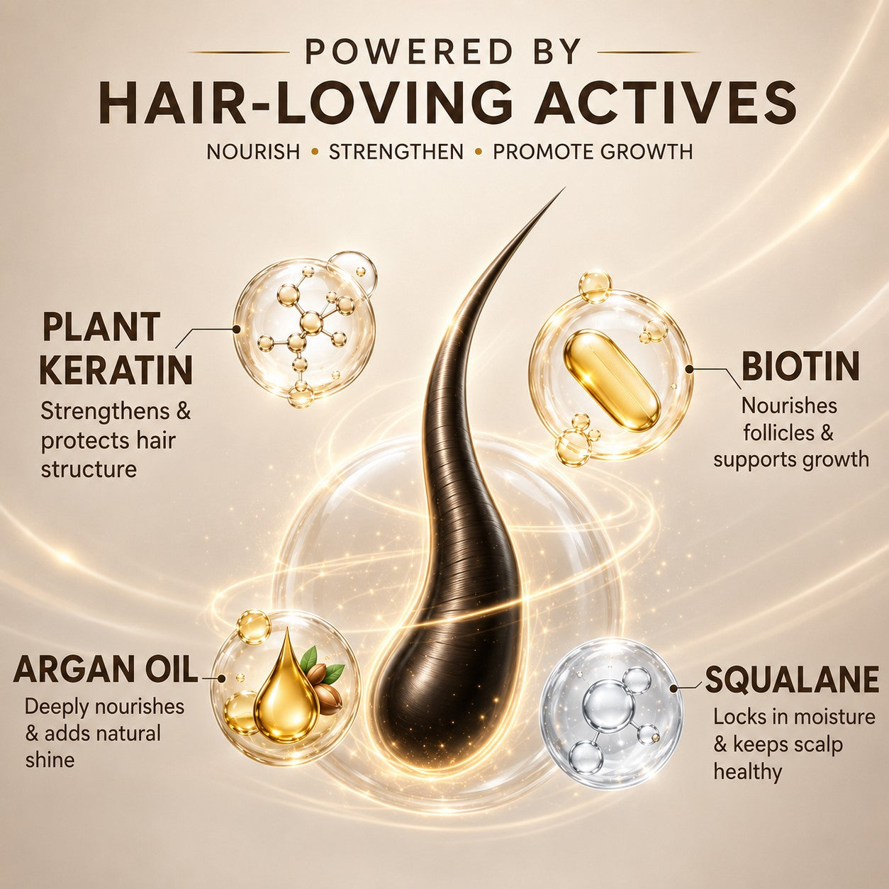 BIOTIN + Plant Keratin HAIR GROWTH SERUM (With Argan Oil & Squalane) (30 ml)