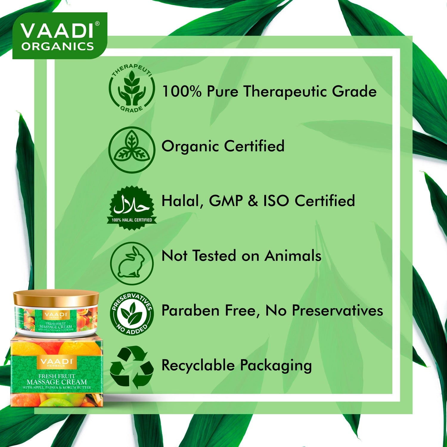 Fresh Fruit Massage Cream With Apple Papaya & Kukum Butter (150 gms / 5.29 oz)