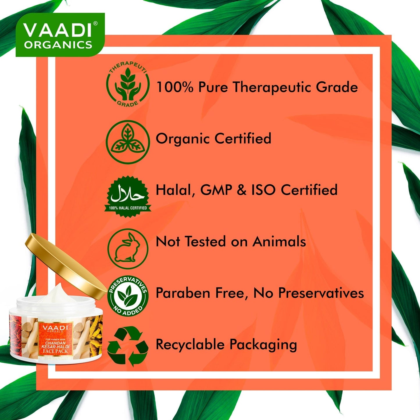 Saffron Sandalwood Face Pack - Removes Marks & Brightens Skin Tone - Rejuvenation & Protects Skin (600 gms/ 21.16 oz)