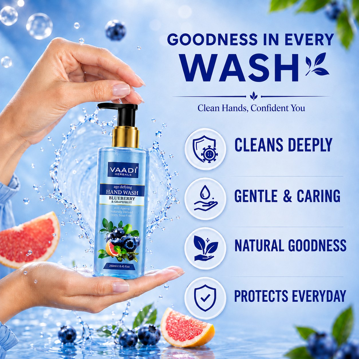 Age Defying Organic Blueberry & Grapefruit Hand Wash (250 ml / 8.5 fl oz )