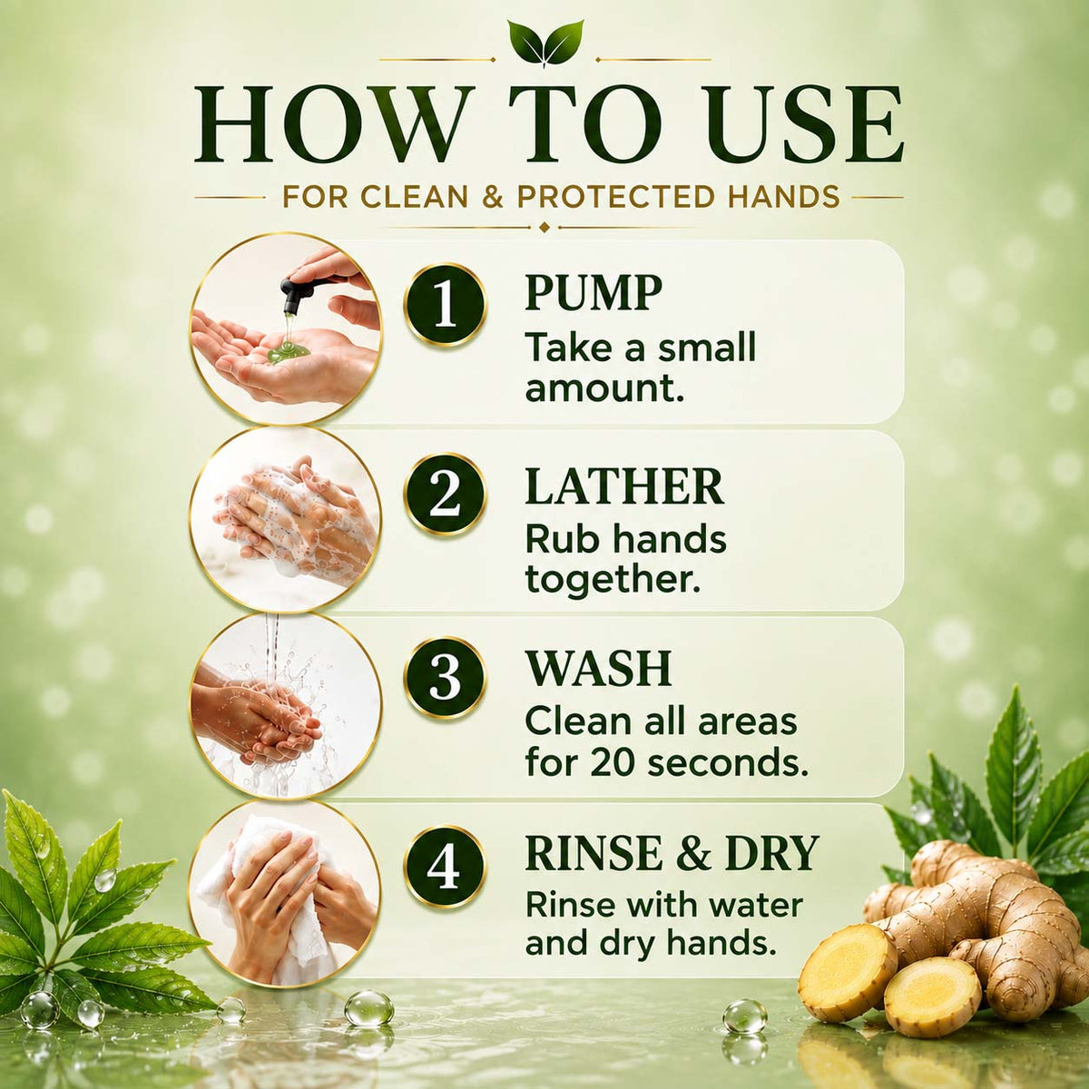 Anti-Bacterial Neem Oil & Ginger Hand Wash (2 x 250 ml / 8.5 oz)