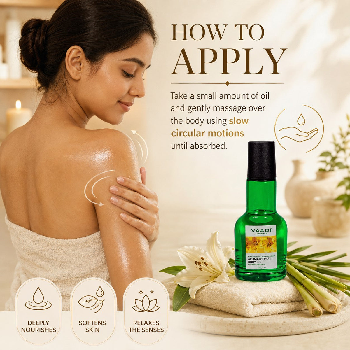 Lemongrass Oil with Lily Extract - Aromatherapy - Strengthens Bones (110 ml/4 fl oz)