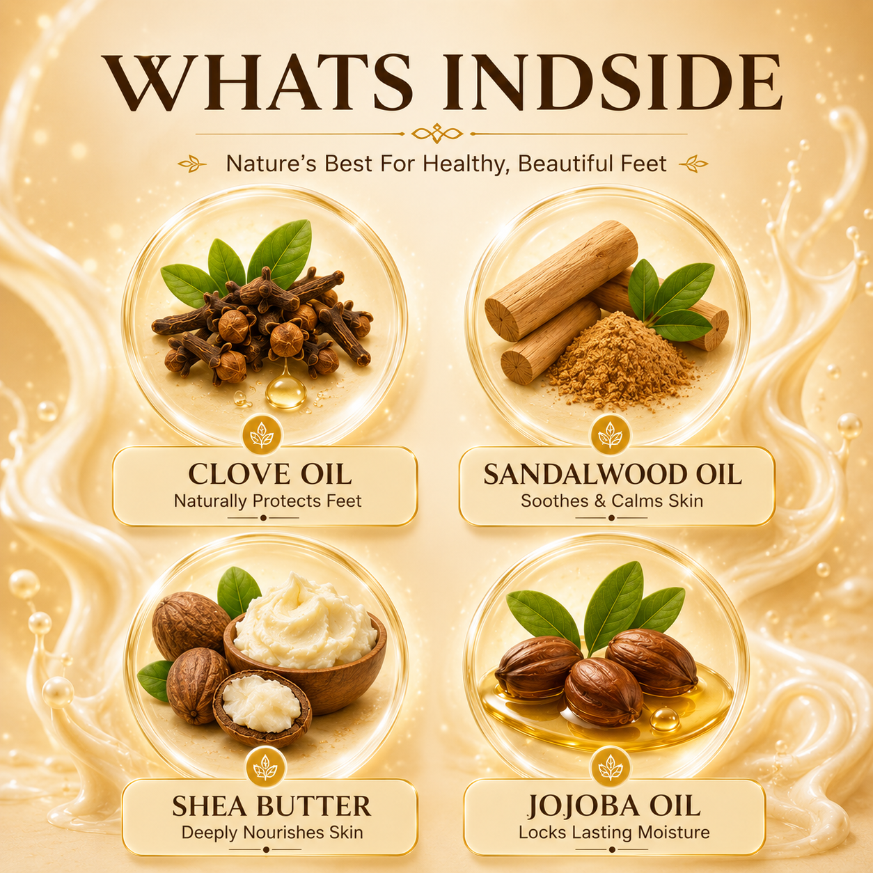 Foot Cream with Clove & Sandalwood Oil - Softens Dry & Cracked Feet (500 gms / 17.63 oz)