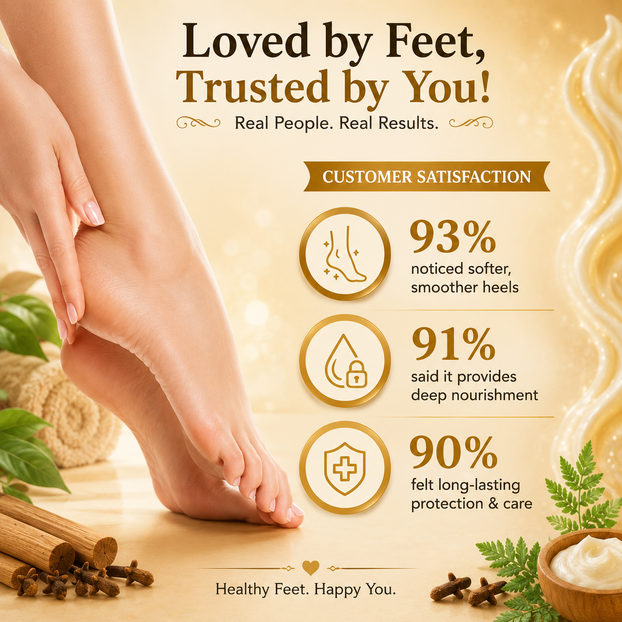 Foot Cream with Clove & Sandalwood Oil - Softens Dry & Cracked Feet (500 gms / 17.63 oz)