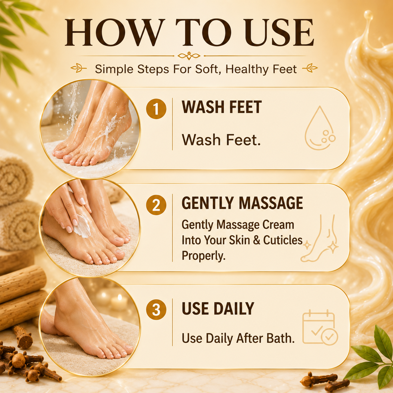 Foot Cream with Clove & Sandalwood Oil - Softens Dry & Cracked Feet (500 gms / 17.63 oz)
