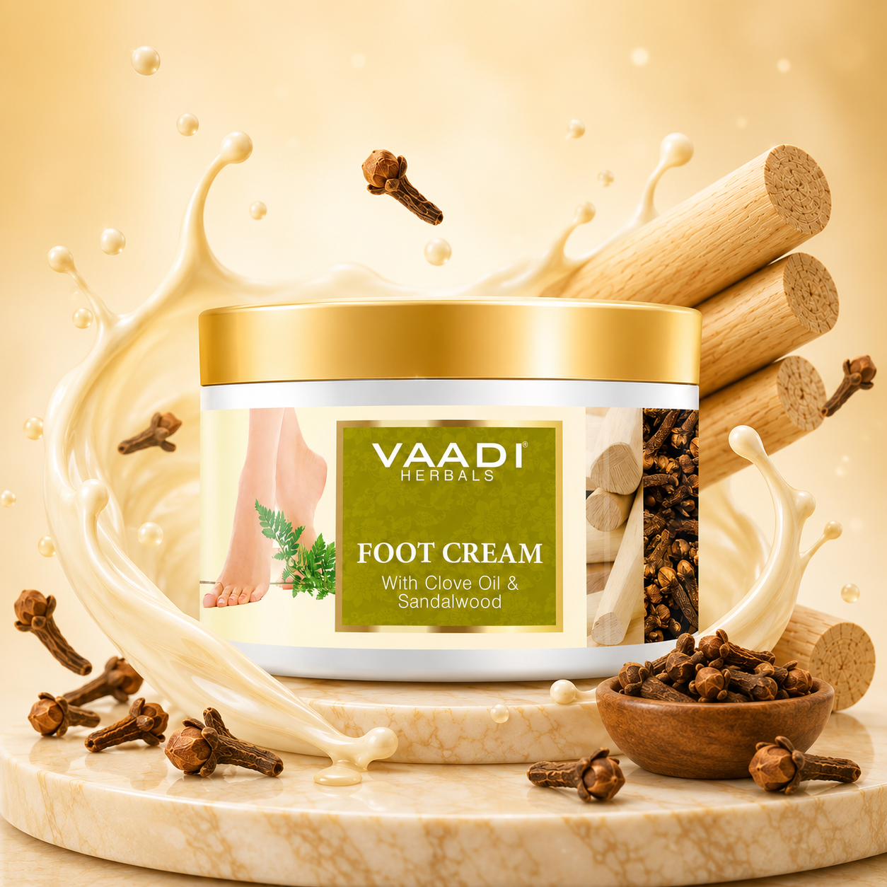 Foot Cream with Clove & Sandalwood Oil - Softens Dry & Cracked Feet (500 gms / 17.63 oz)