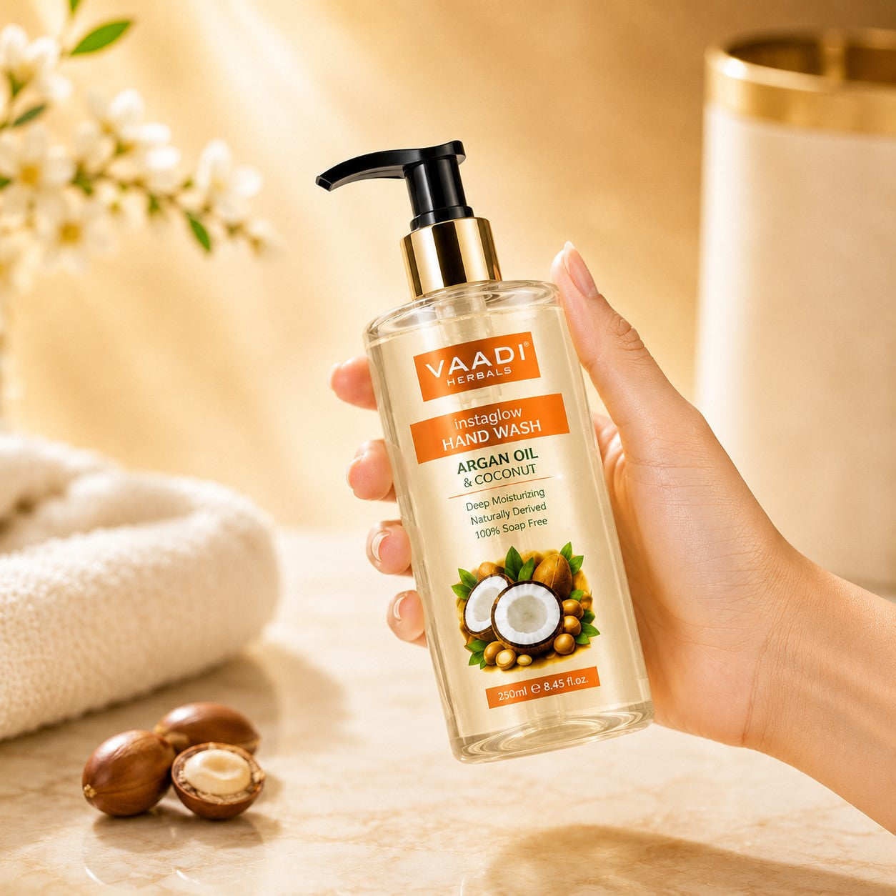 Instaglow Argan Oil & Coconut Hand Wash (250 ml / 8.45 fl oz)