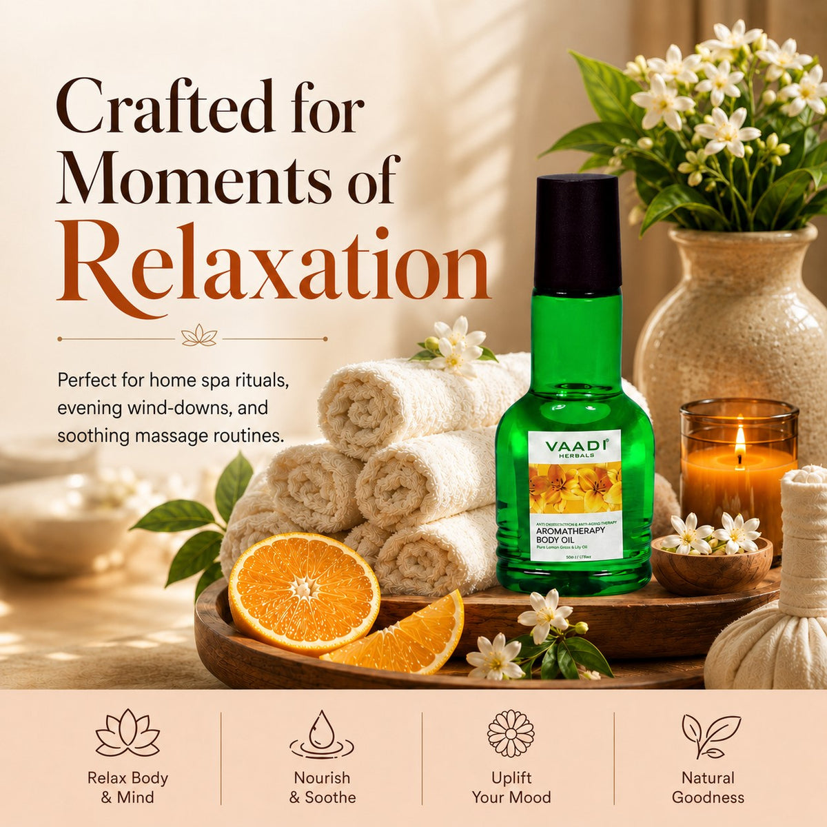 Lemongrass Oil with Lily Extract - Aromatherapy - Strengthens Bones (110 ml/4 fl oz)