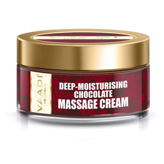 Deep Moisturising Organic Chocolate Massage Cream with Strawberry Extract - Softens Skin - Makes Skin Radiant (50 gms / 2 oz)