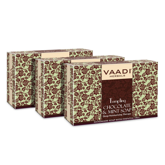 Tempting Organic Chocolate & Mint Soap - Deep Moisturising (3 x 75 gms / 2.7 oz)