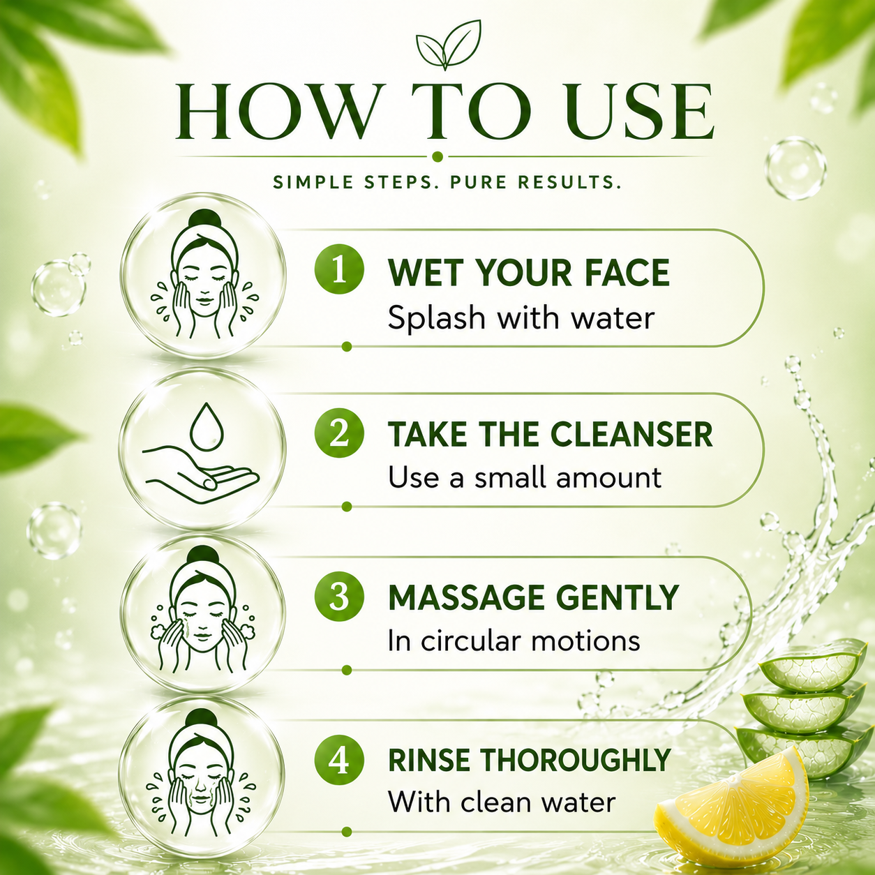 Aloe Vera Deep Pore Cleansing Milk with Lemon Extract - Softens Skin (350 ml/ 12 fl oz)