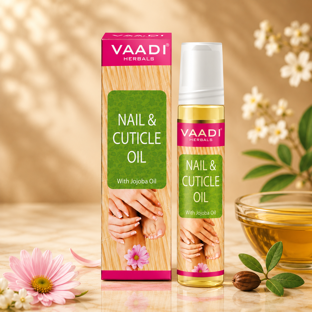Nail & Cuticle Oil with Jojoba Oil - Heals Redness & Pain - Strengthens Thin & Brittle Nails (3 x 10 ml/ 0.4 fl oz)