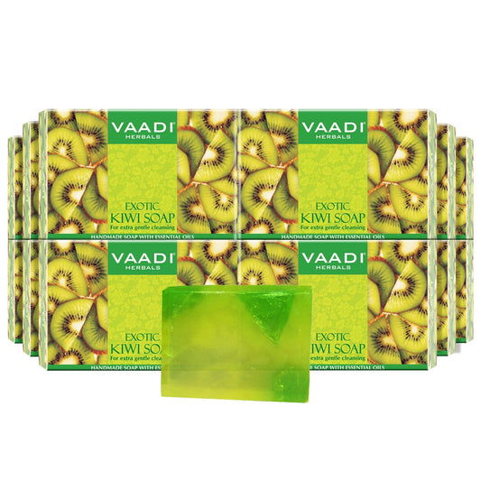 Exotic Organic Kiwi Soap with Green Apple Extract - Gently Clears Skin (12 x 75 gms / 2.7 oz)