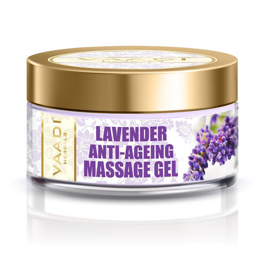 Anti Ageing Organic Lavender Massage Gel with Rosemary Extract - Boosts Cellular Renewal - Keeps Skin Firm (50 gms / 2 oz)