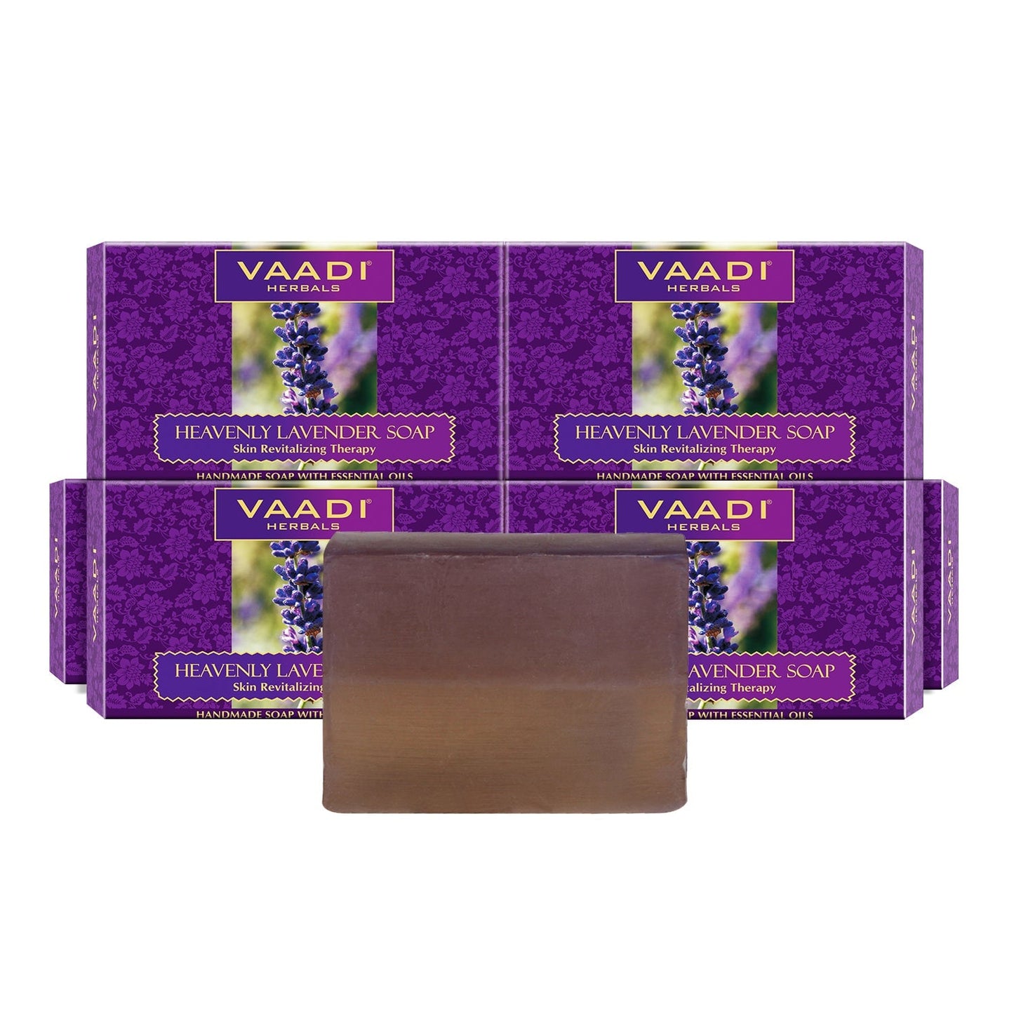 Heavenly Organic Lavender Soap with Rosemary - Revitalizes & Hydrates Skin (6 x 75 gms / 2.7 oz)