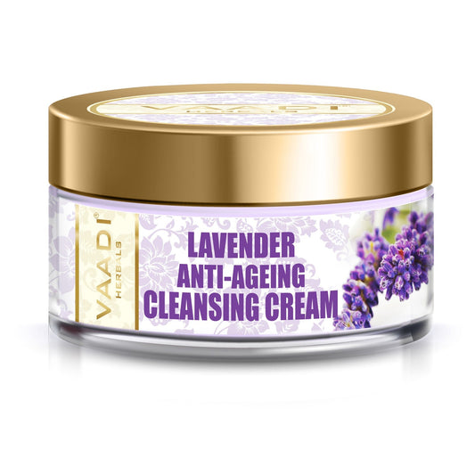Anti Ageing Organic Lavender Cleansing Cream with Rosemary Extract - Boosts Cellular Renewal - Keeps Skin Firm (50 gms / 2 oz)