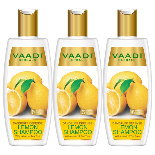 Dandruff Defense Organic Lemon Shampoo with Tea Tree Extract (3 x 350 ml/ 12 fl oz)