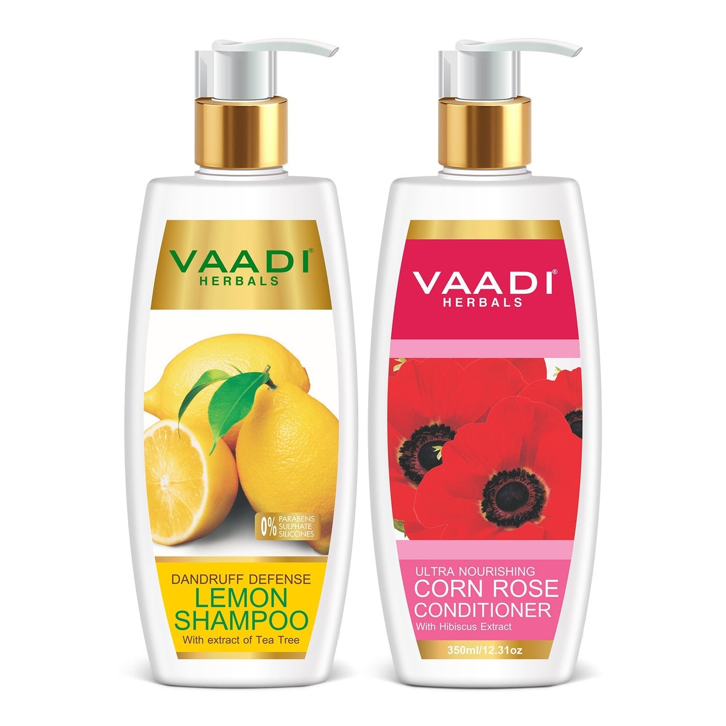 Dandruff Defense Organic Lemon Shampoo - Rich Corn Rose Conditioner (2 x 350 ml/12 fl oz)