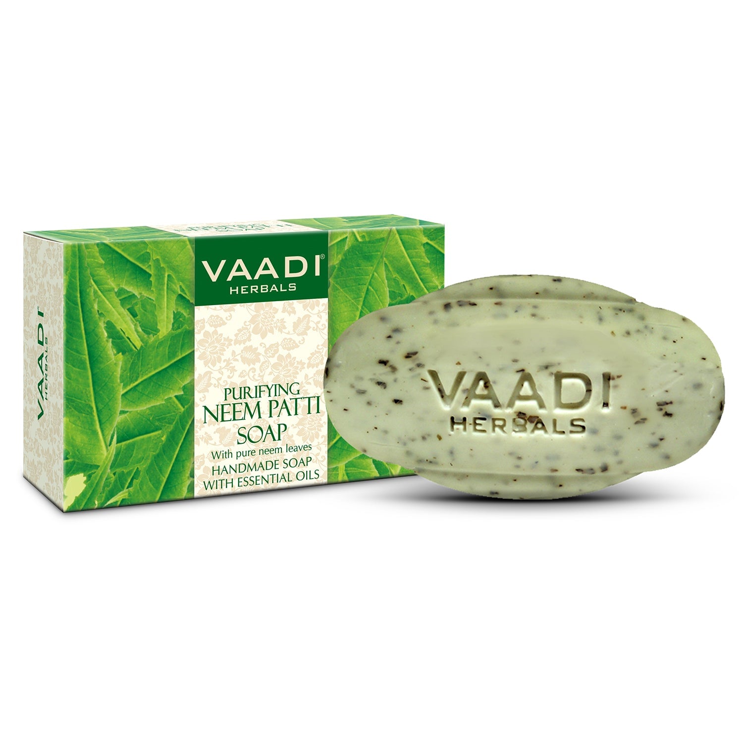 Organic Neem Soap with Pure Neem Leaves (Anti Bacterial) - Detoxifies Skin (75 gms / 2.7 oz)