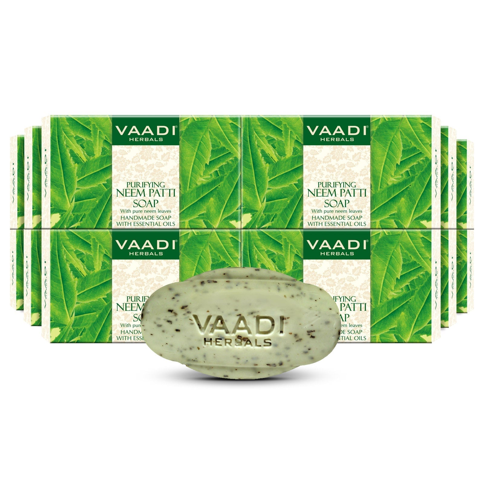 Organic Neem Soap with Pure Neem Leaves (Anti Bacterial) - Detoxifies Skin (12 x 75 gms / 2.7 oz)