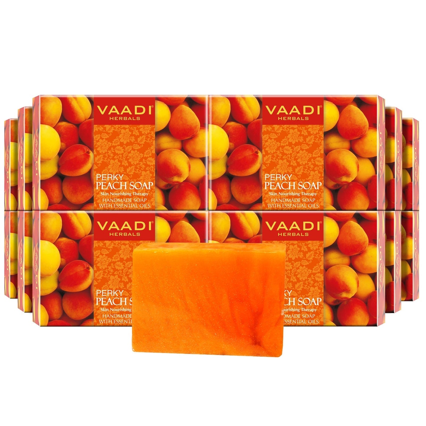 Organic Perky Peach Soap with Almond Oil - Skin Nourishing - Rehydrates (12 x 75 gms / 2.7 oz)