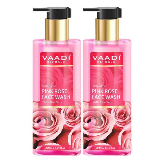 Insta Glow Pink Rose Face wash with Aloe vera extract ( 2 x 250 ml/8.45 fl oz)